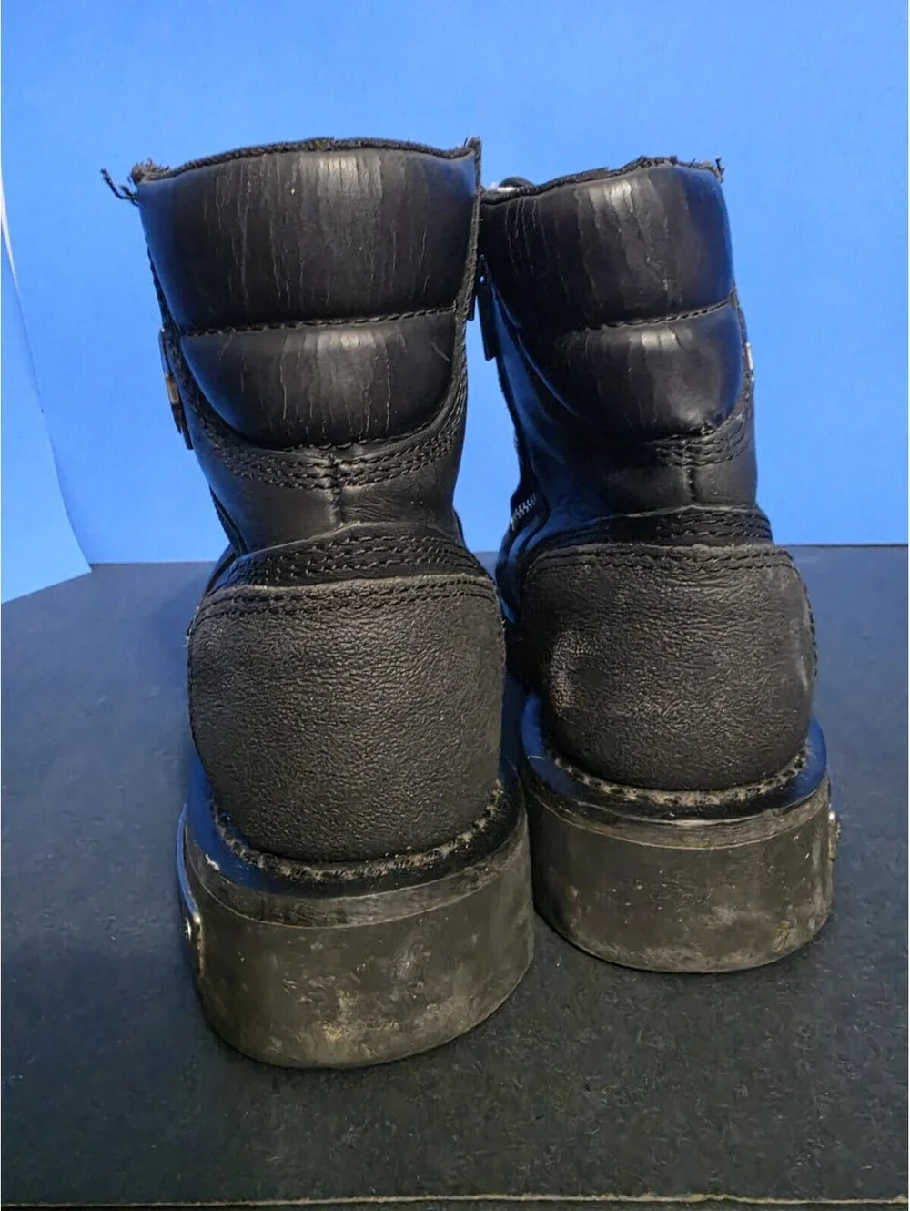 HARLEY-DAVIDSON FOOTWEAR Mens Motorcycle Boots 9.5 Stealth Leather